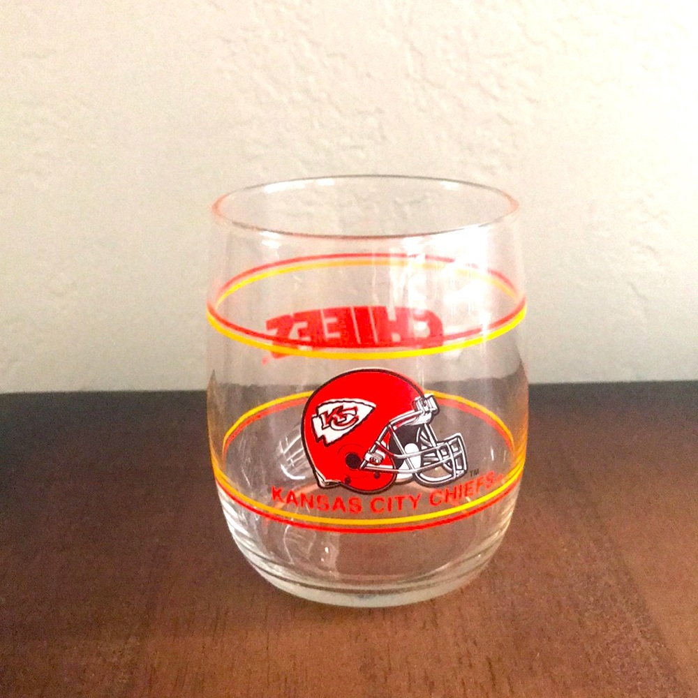 Vintage 3.75 Kansas City Chiefs NFL Football Tumbler Glass